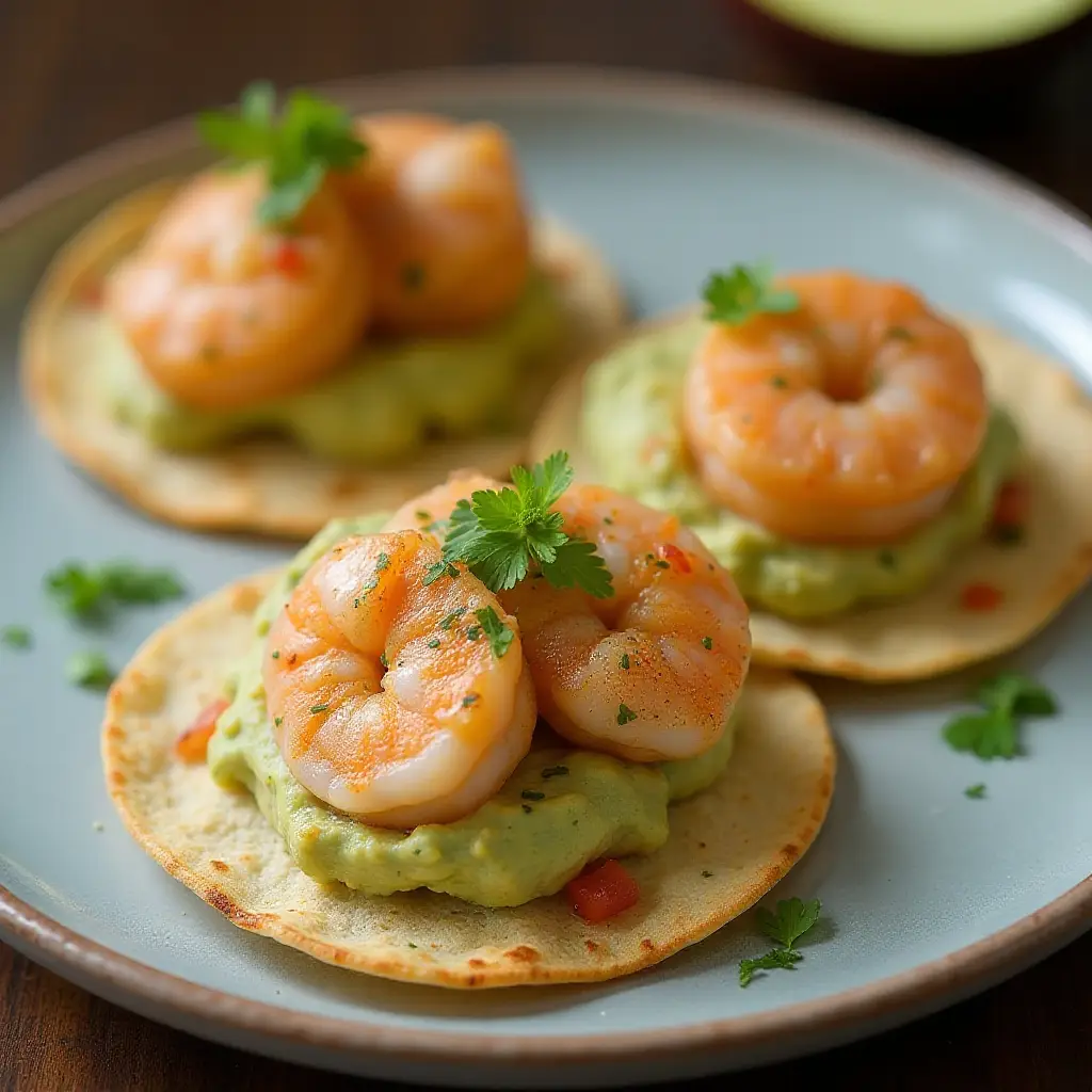 Deviled Shrimp Tostadas
