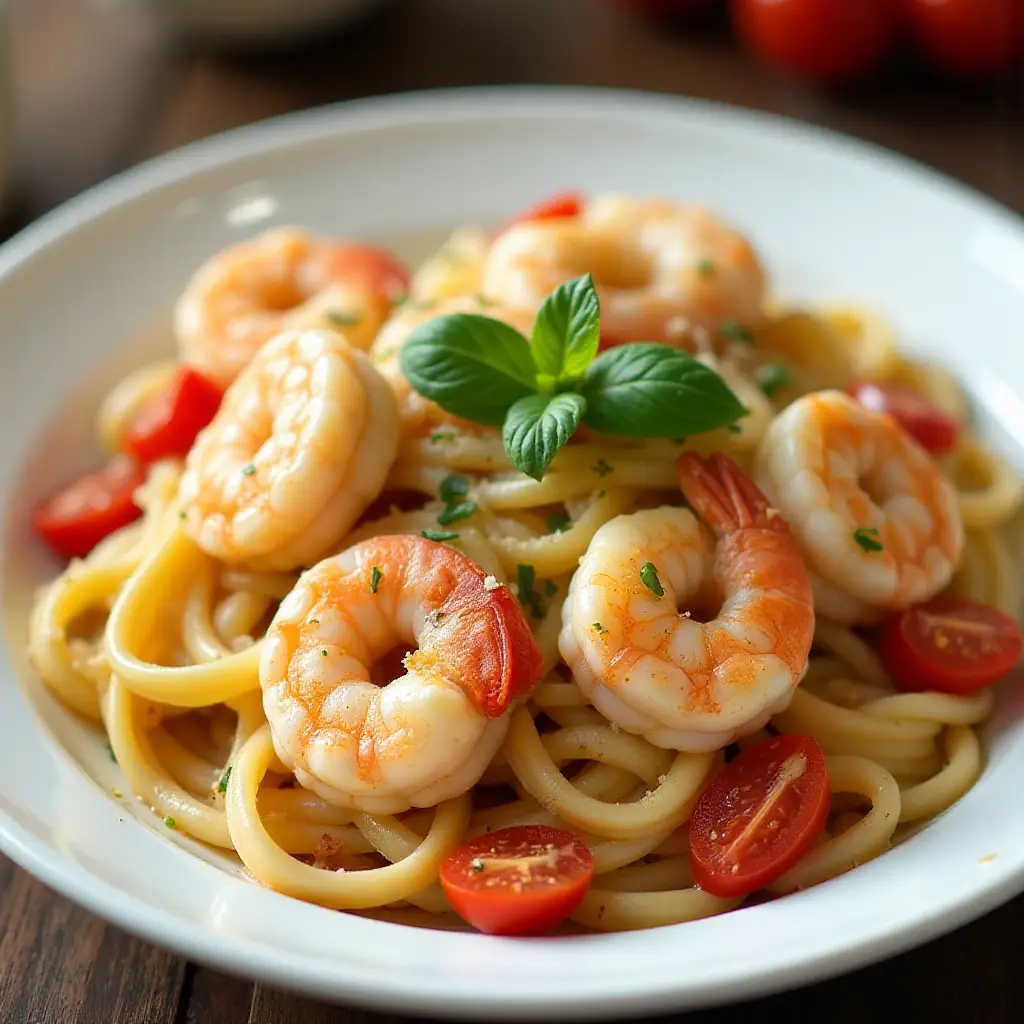 Shrimp Scampi with Linguini