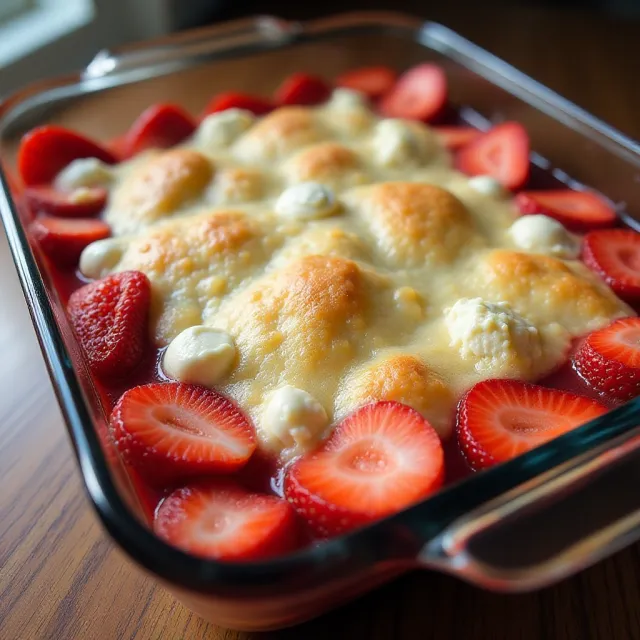 Strawberry Cream Cheese Cobbler