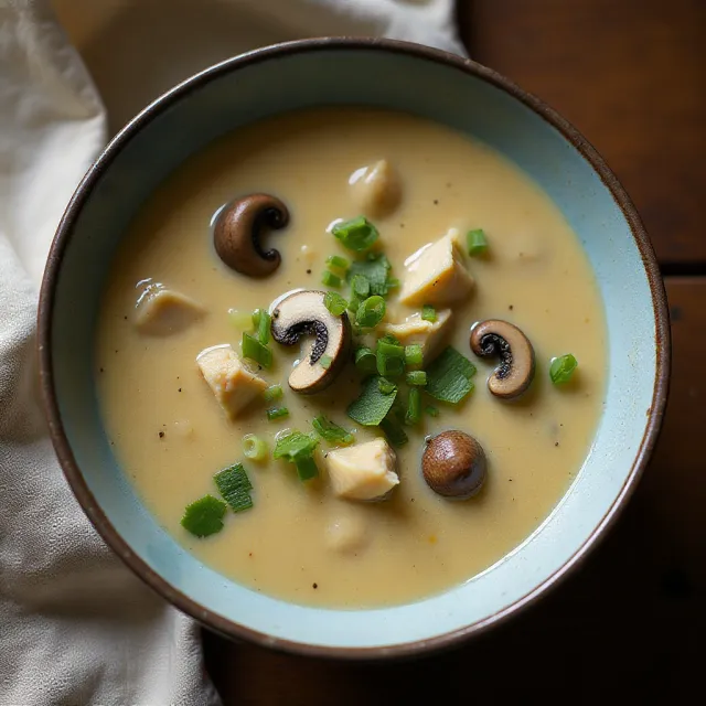 Mushroom and Chicken with Sour Cream Soup