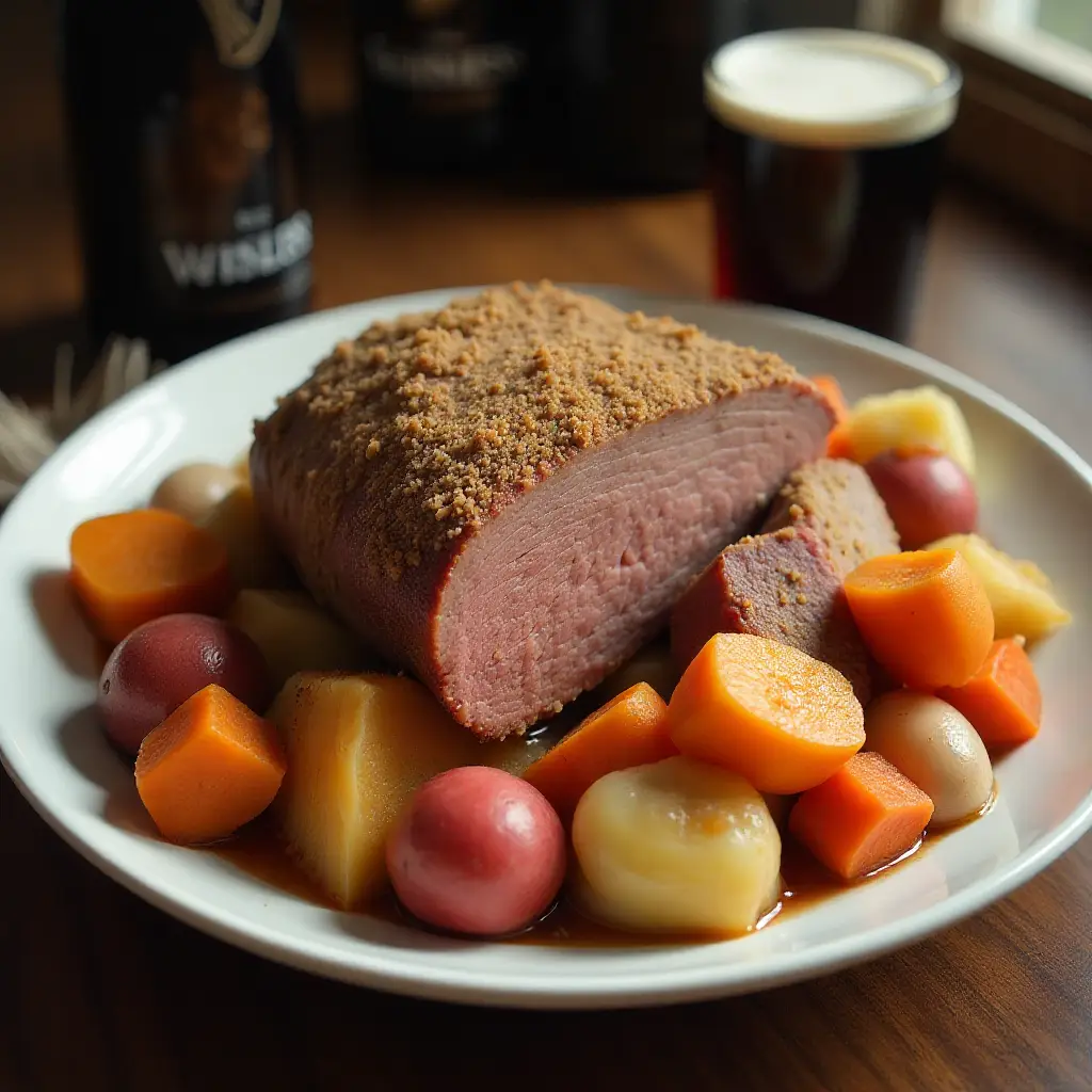 Slow Cooker Guinness Corned Beef and Veggies