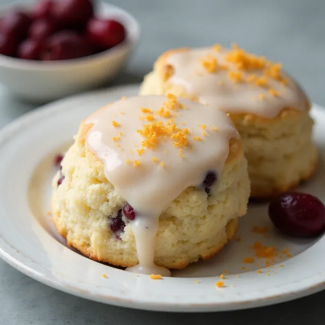 Iced Dried Cherry Biscuits