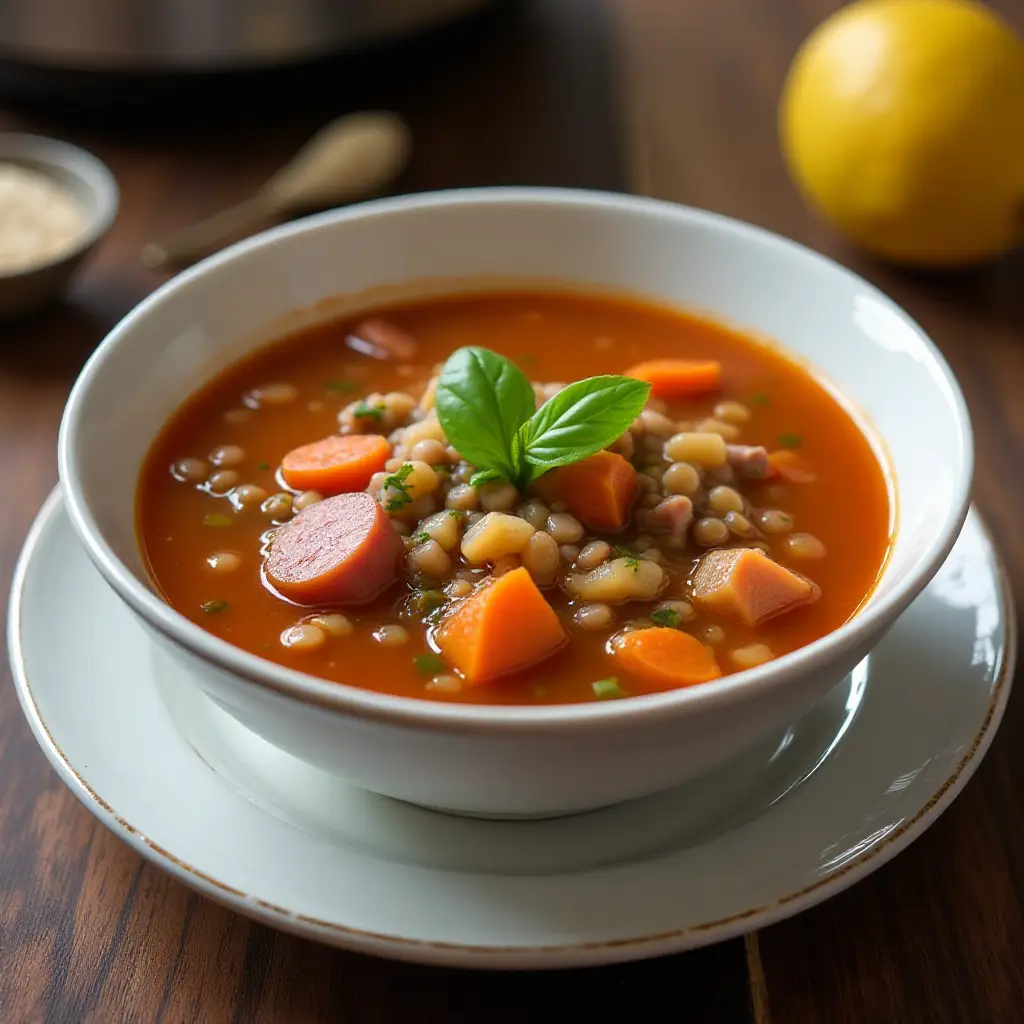 Instant Pot Lentil and Ham Soup