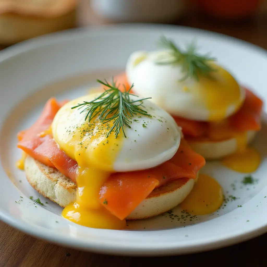 Smoked Salmon Dill Eggs Benedict