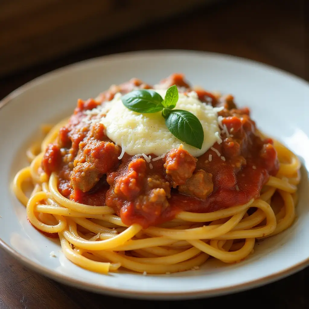 Ground Sausage Spaghetti