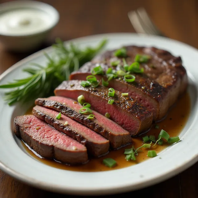 Marinated Flank Steak with Horseradish Cream
