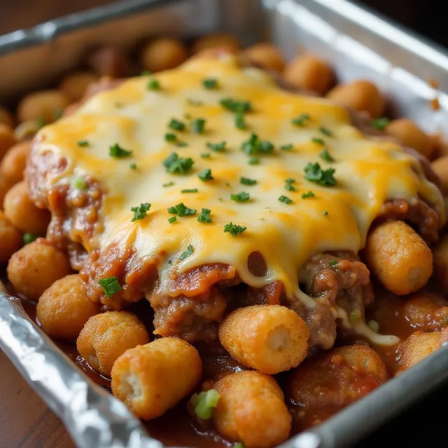Philly Cheesesteak Smothered Tater Tots