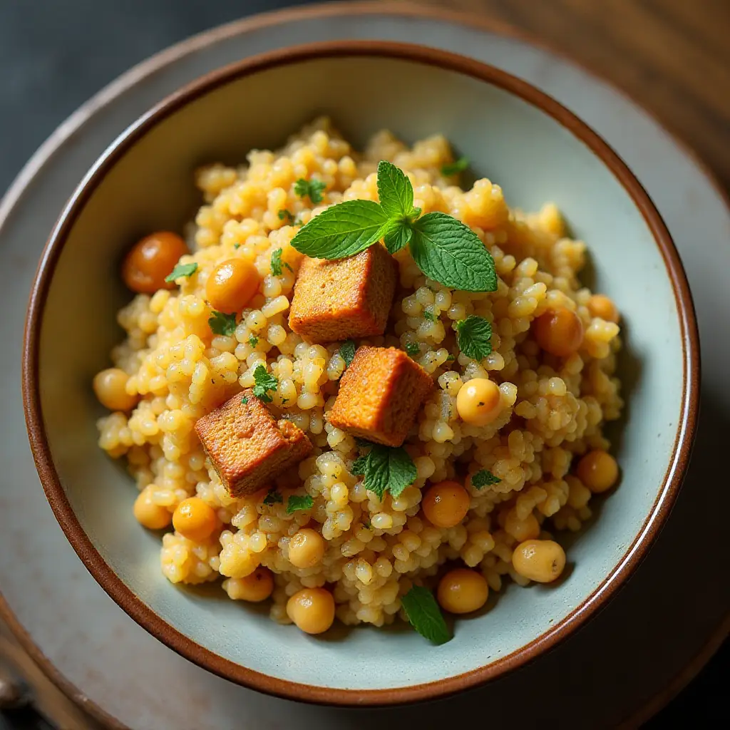 North African Couscous with Tempeh