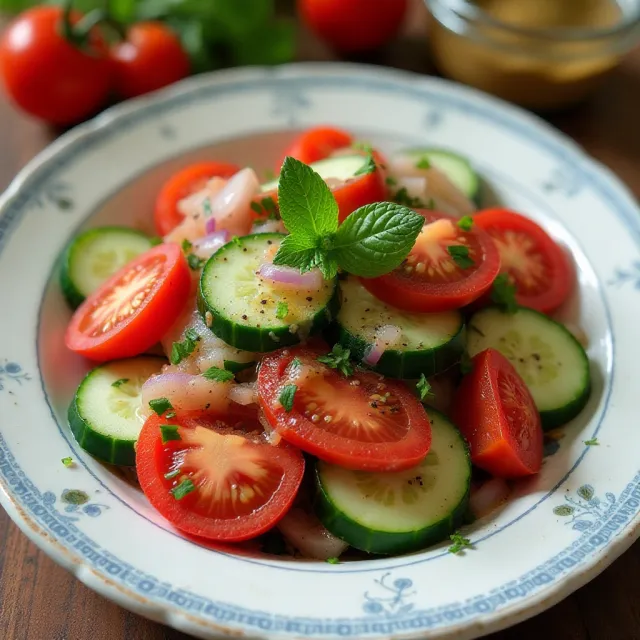 Tomato Cucumber Salad with Mint