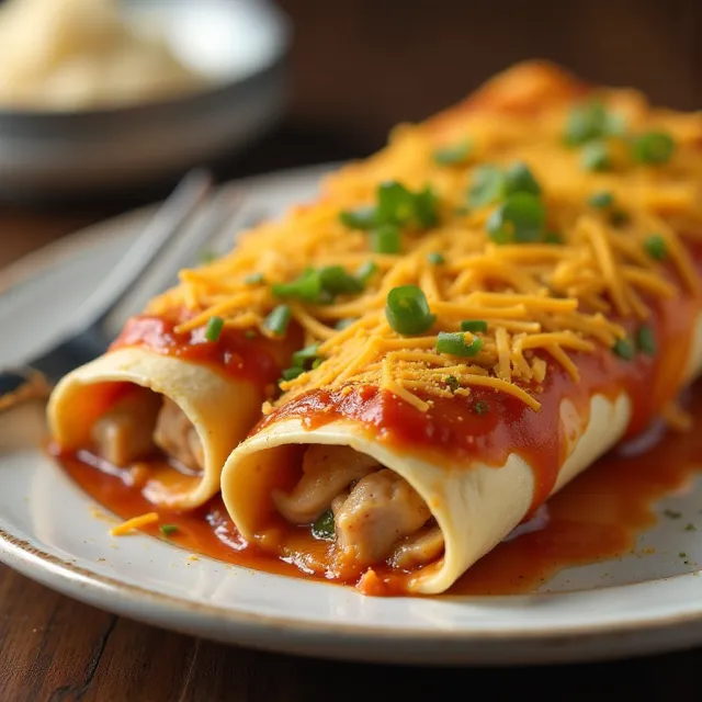 Easy Creamy Chicken Enchiladas