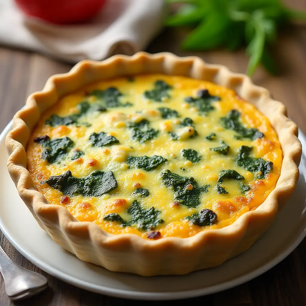 Light and Fluffy Spinach Quiche