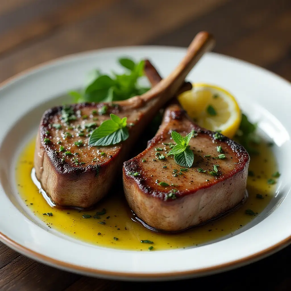 Lamb Chops with Mint Oil