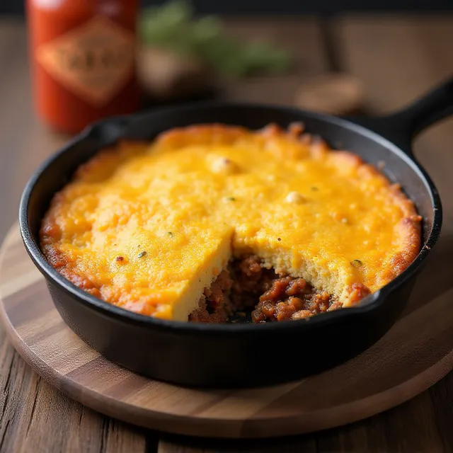 Sloppy Joe Skillet Cornbread Casserole
