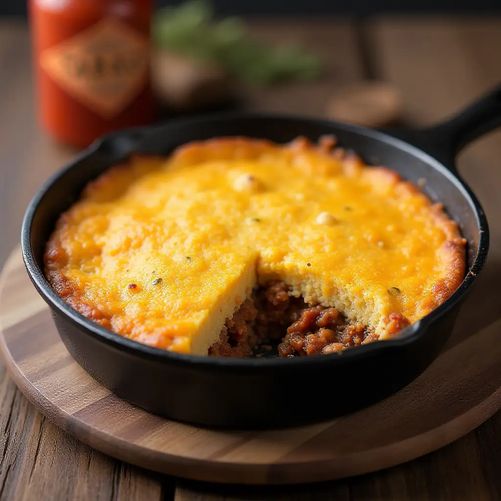 Sloppy Joe Skillet Cornbread Casserole