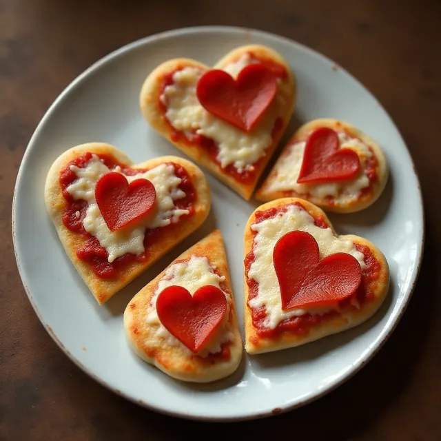 Mini Heart-Shaped Naan Pizzas