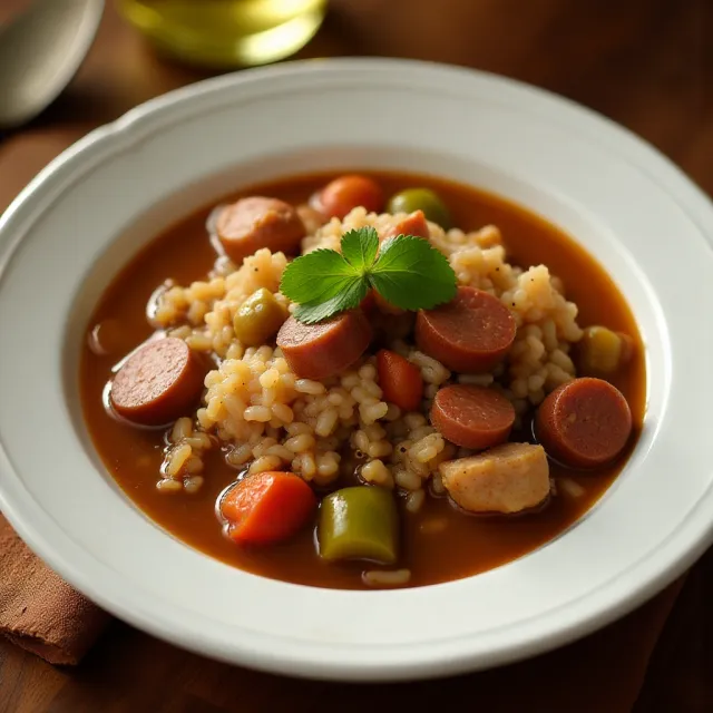 Quick and Easy Sausage and Chicken Gumbo