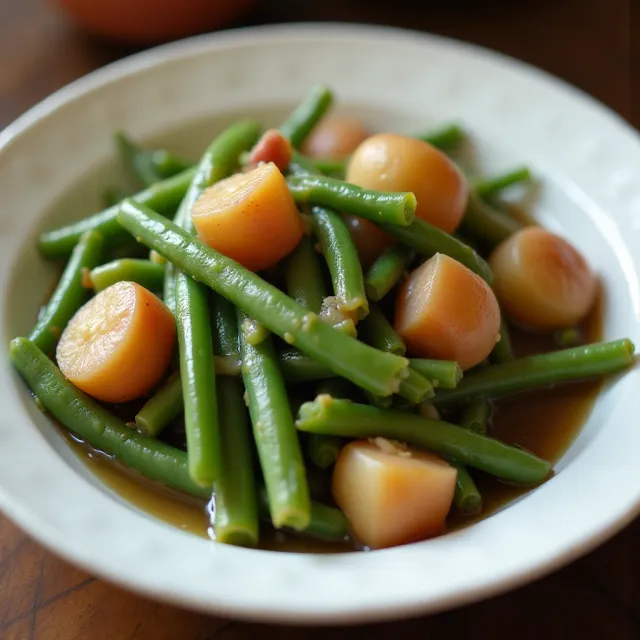 Slow Cooker Green Beans, Ham, and Potatoes