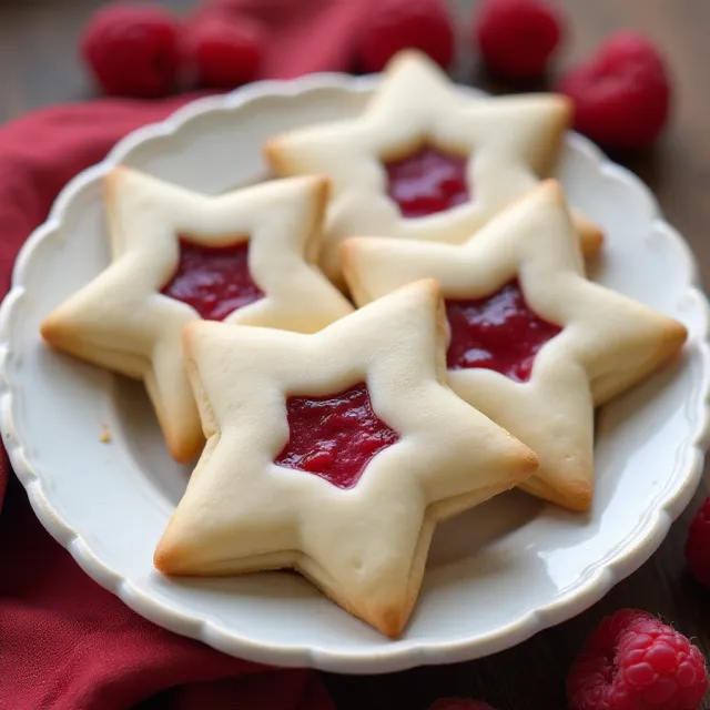 Raspberry Star Cookies