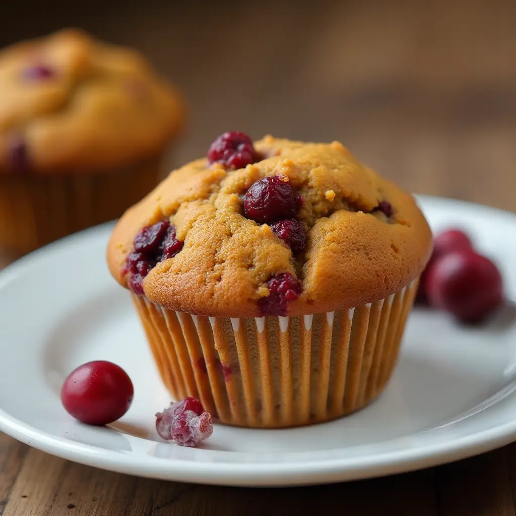 Healthy Pumpkin Cranberry Muffins