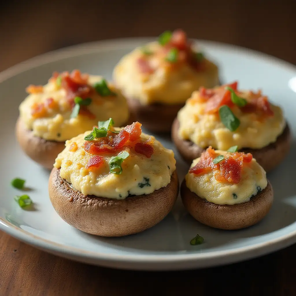 Blue Bacon Stuffed Mushrooms