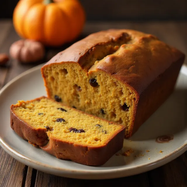 Pumpkin Bread with Raisins and Pecans