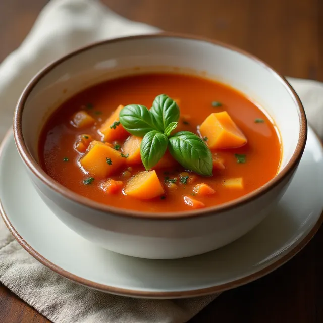Chunky Butternut Squash and Tomato Soup