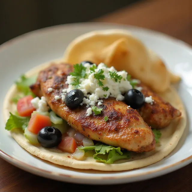 Chicken Souvlaki Gyro Style