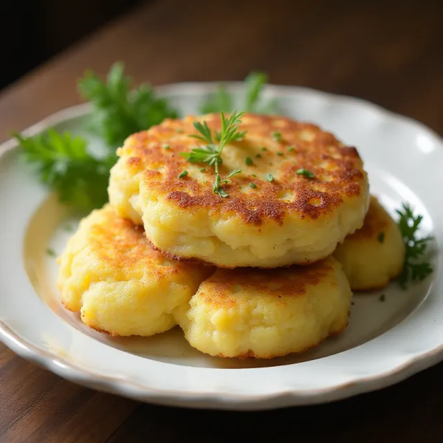 Panko Crusted Mashed Potato Cakes