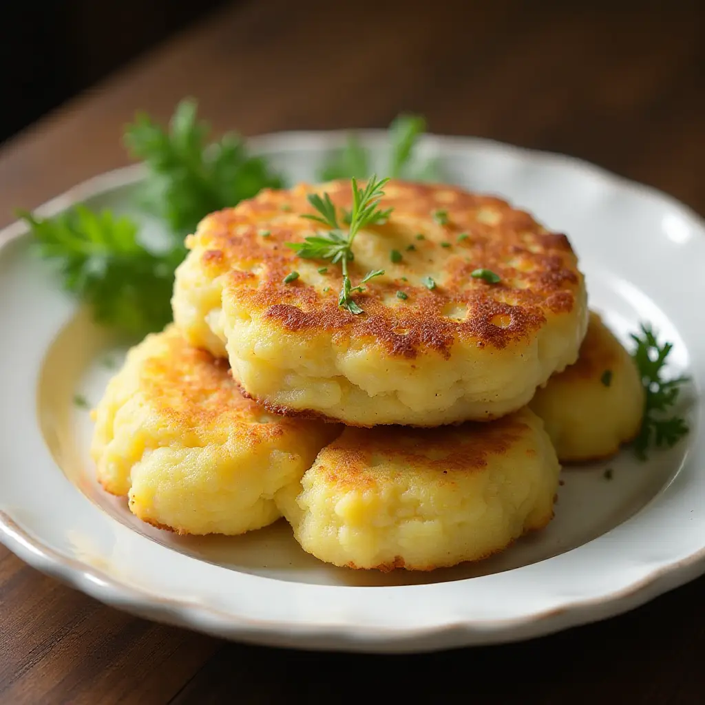 Panko Crusted Mashed Potato Cakes