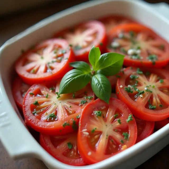 Sliced Tomatoes with Fresh Herb Dressing