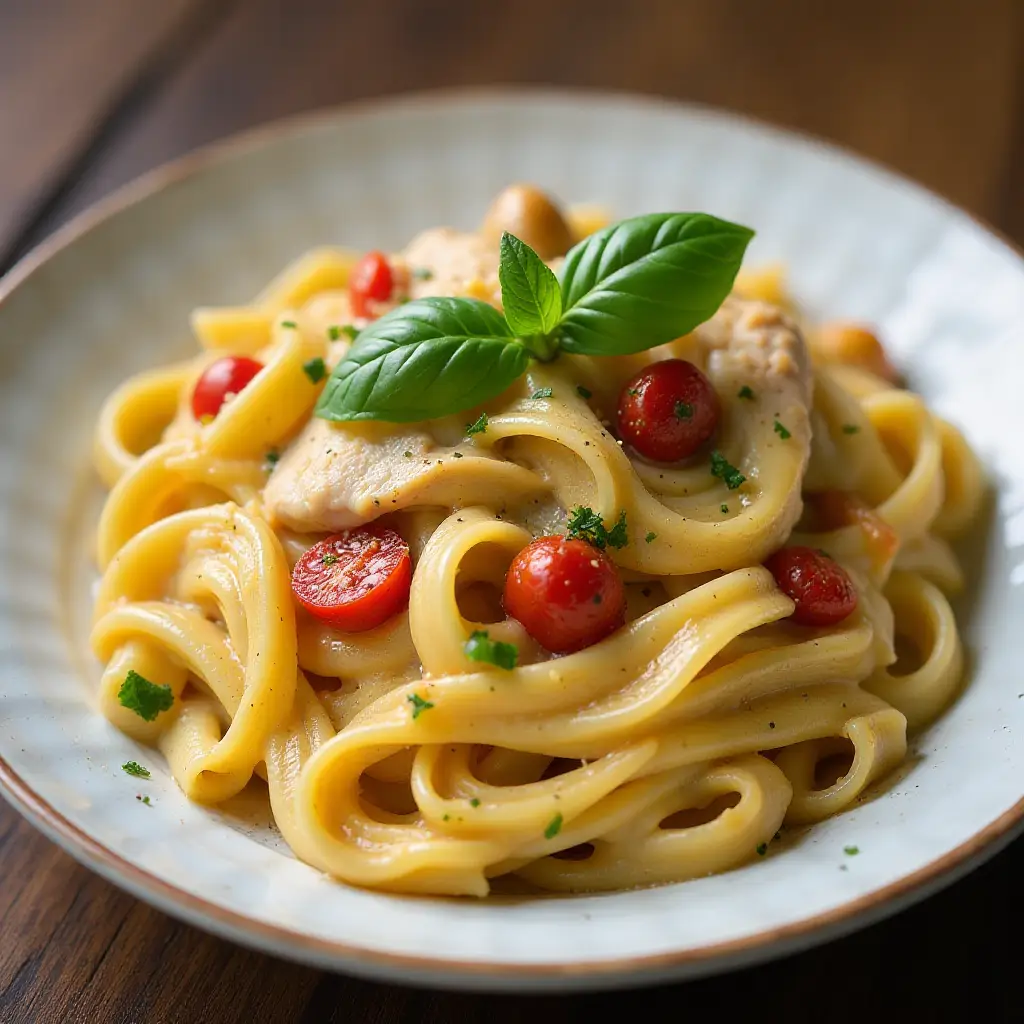 Creamy Sun-Dried Tomato and Basil Pasta