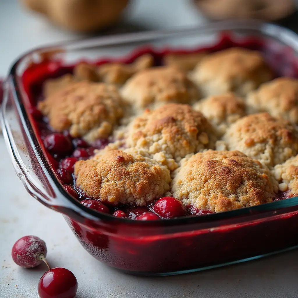 Cherry-Almond Breakfast Cobbler