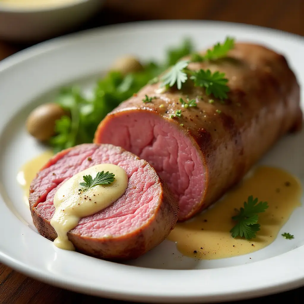 Beef Tenderloin with Dijon Cream Sauce