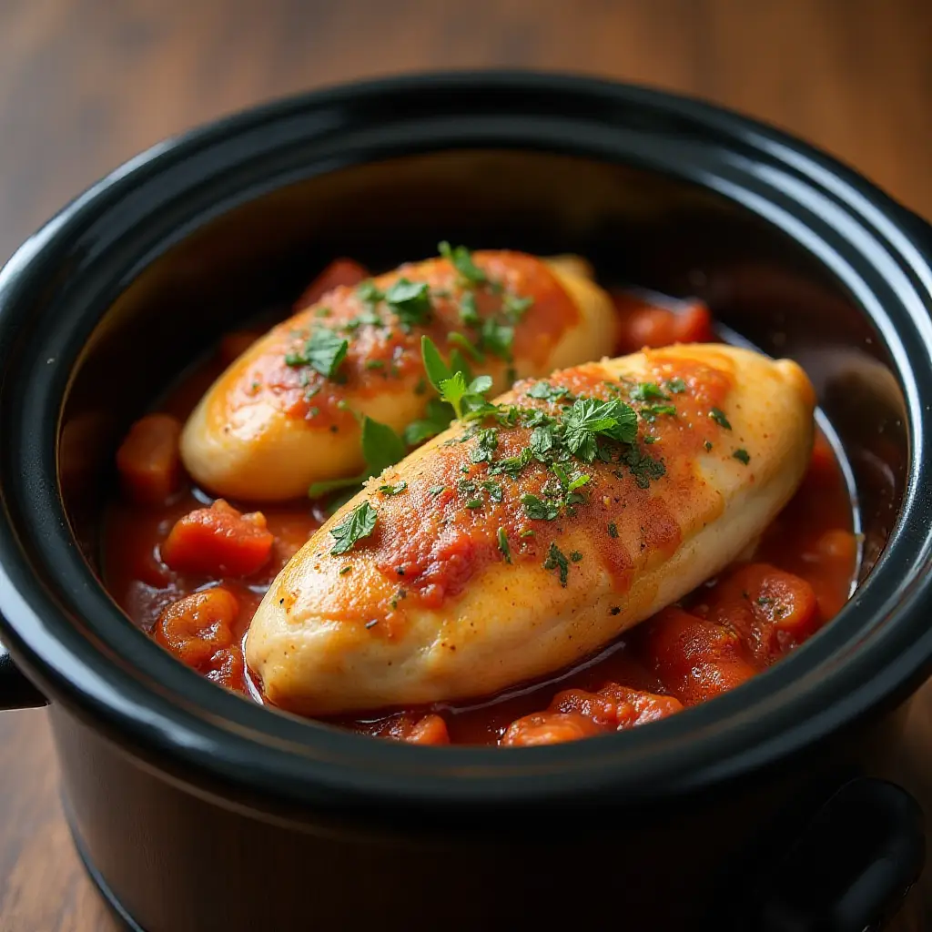 Chicken Cacciatore in a Slow Cooker