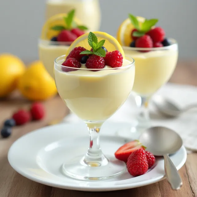 Lemon Mousse with Berries