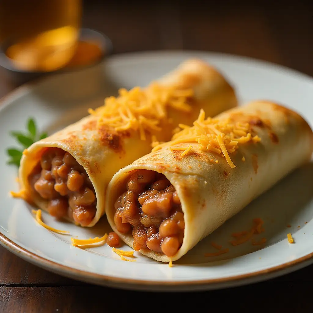 Crispy Bean and Cheese Burritos
