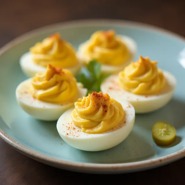 Bread and Butter Pickle Deviled Eggs
