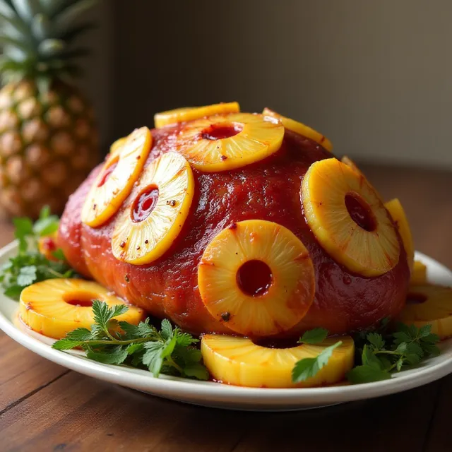 Brown Sugar and Pineapple Glazed Ham