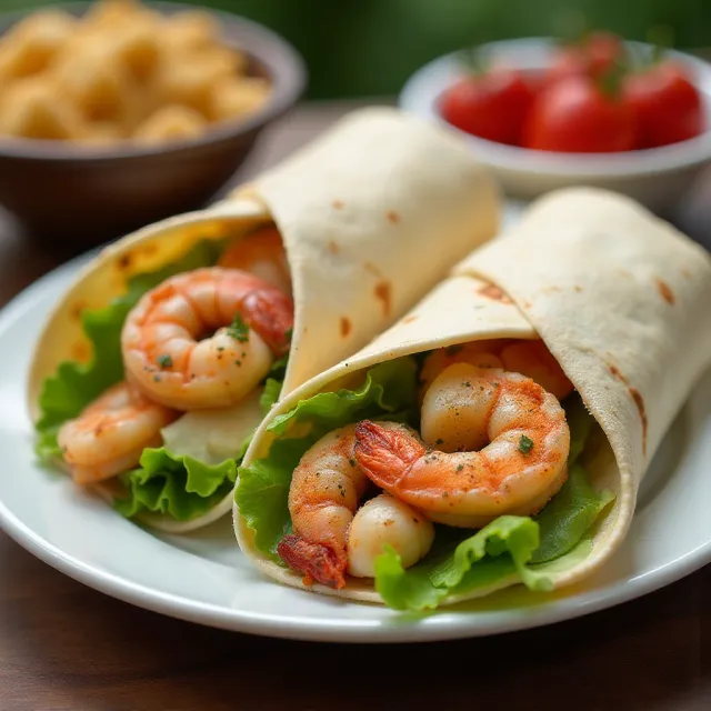 Grilled Shrimp Caesar Wraps
