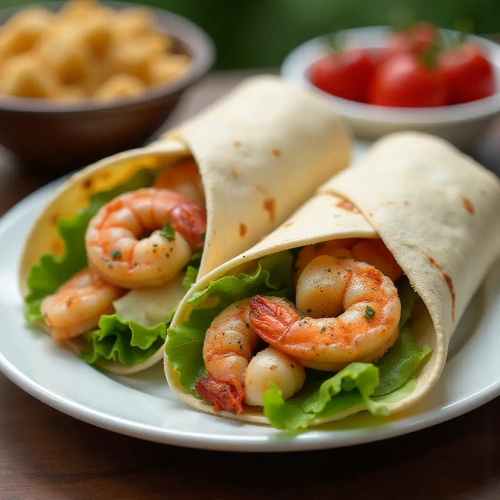 Grilled Shrimp Caesar Wraps