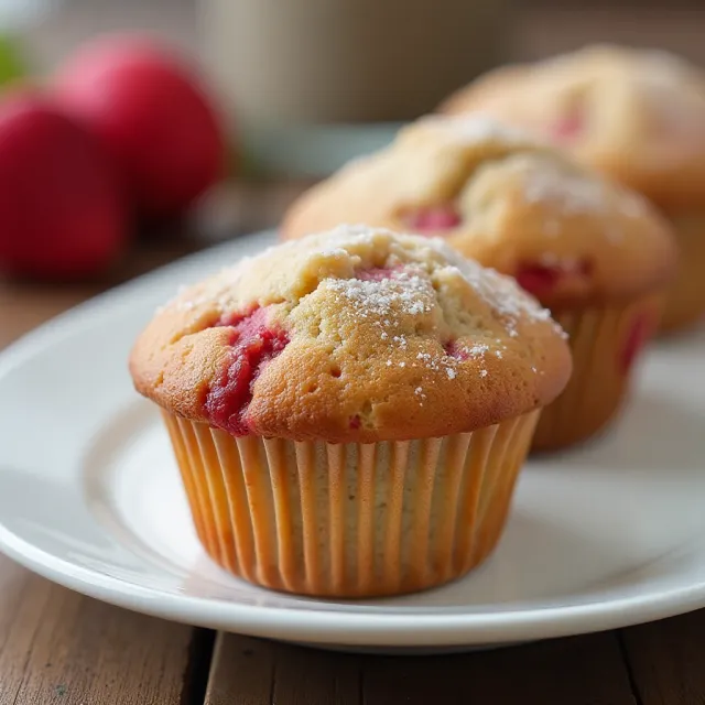 Rhubarb Almond Muffins