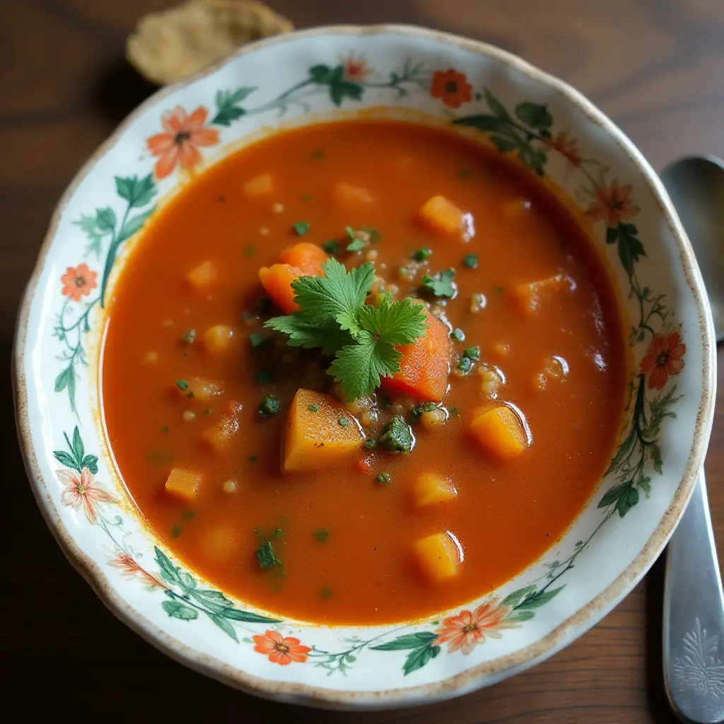 Roasted Pepper and Lentil Soup