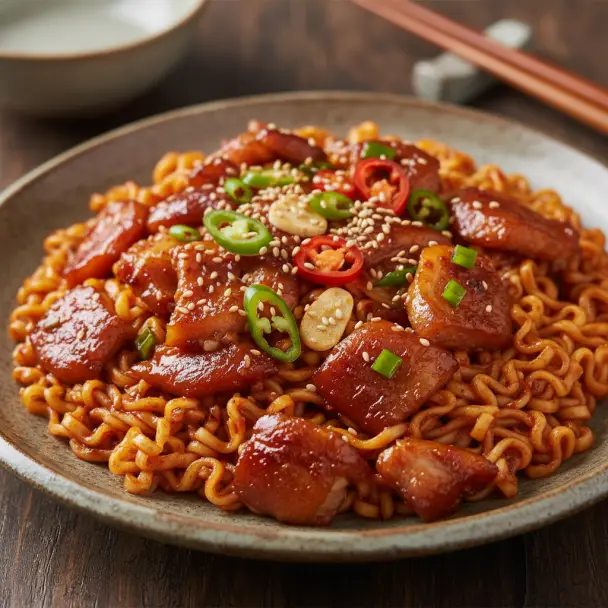 남은 족발 불 족발 볶음면