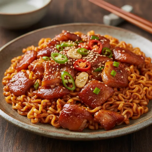 남은 족발 불 족발 볶음면