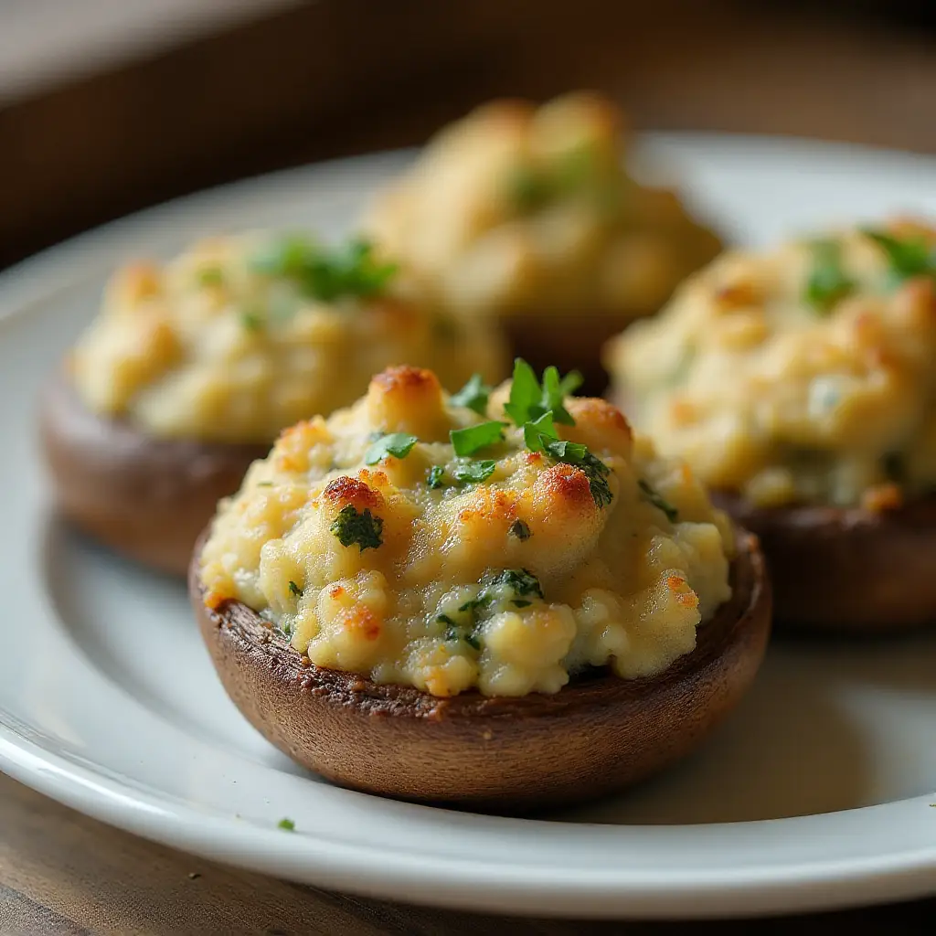Clam-Stuffed Portobello Mushrooms