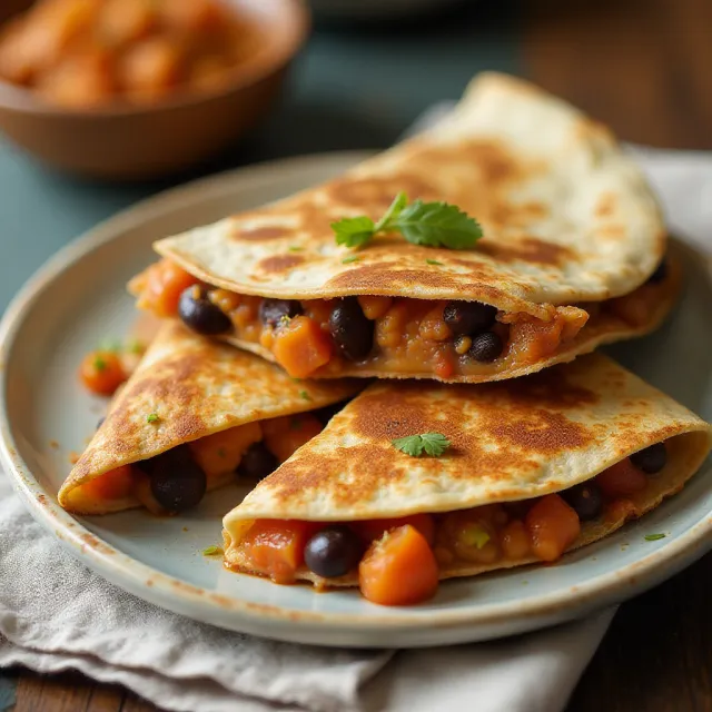 Vegan Black Bean Quesadillas