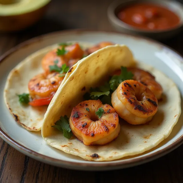 Blackened Shrimp Tacos with Pineapple