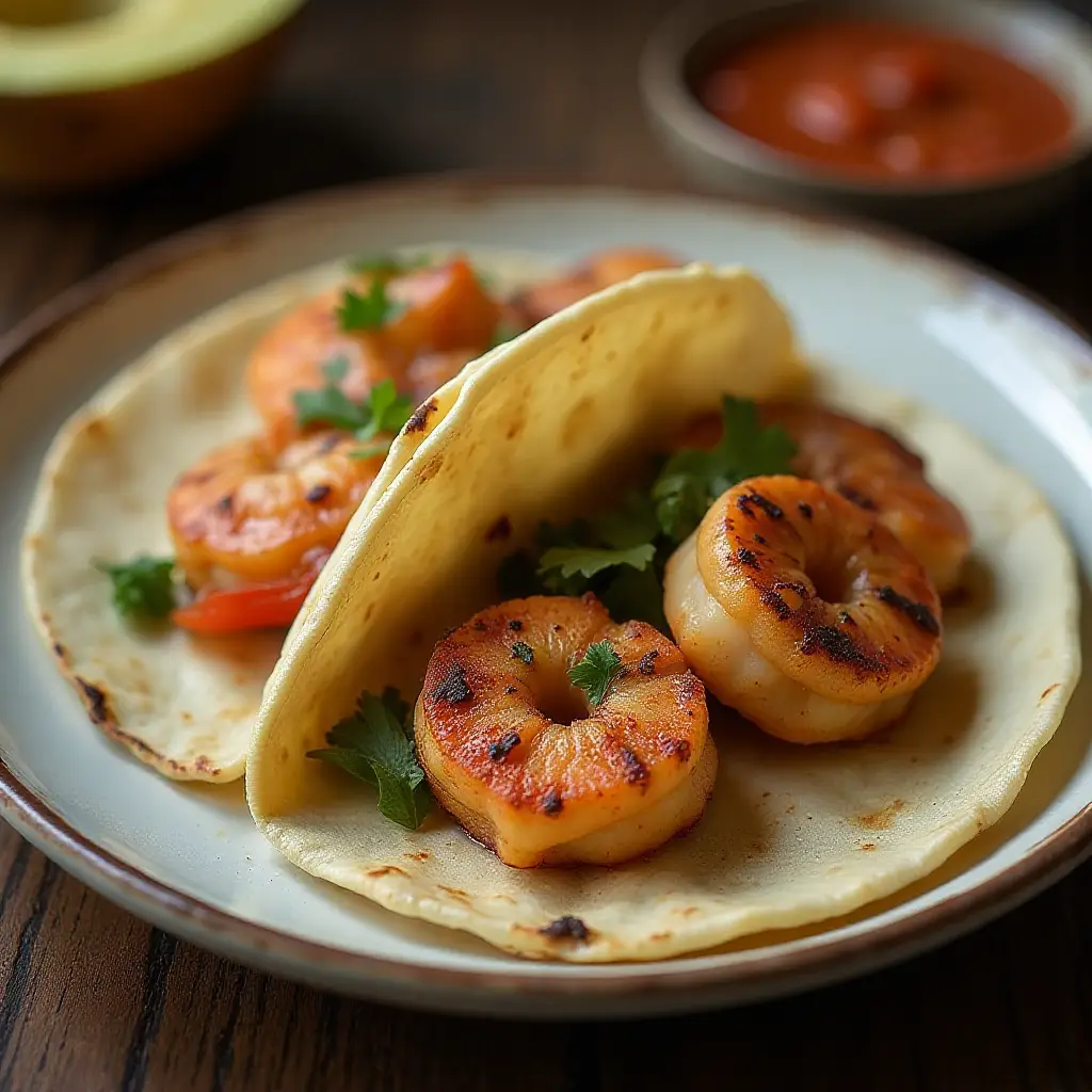 Blackened Shrimp Tacos with Pineapple