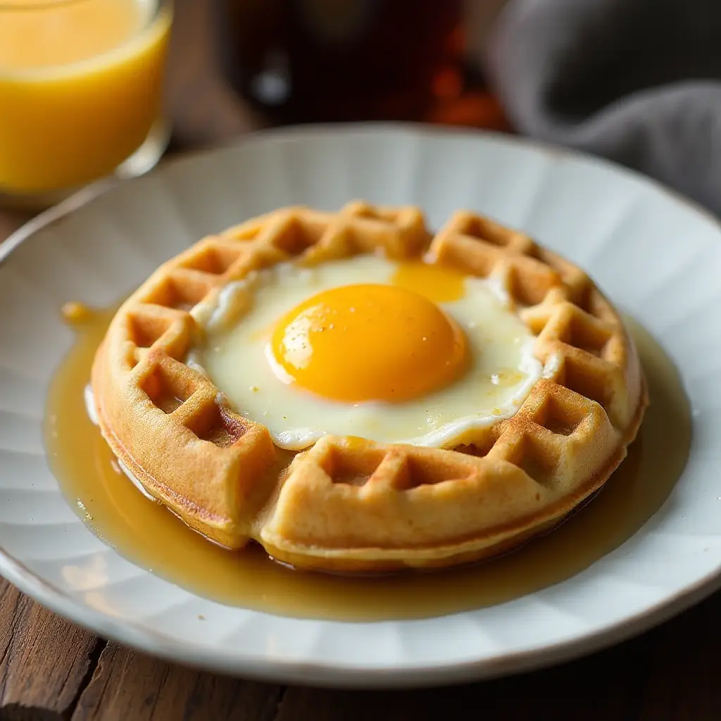 Air Fryer Waffle Egg in a Hole