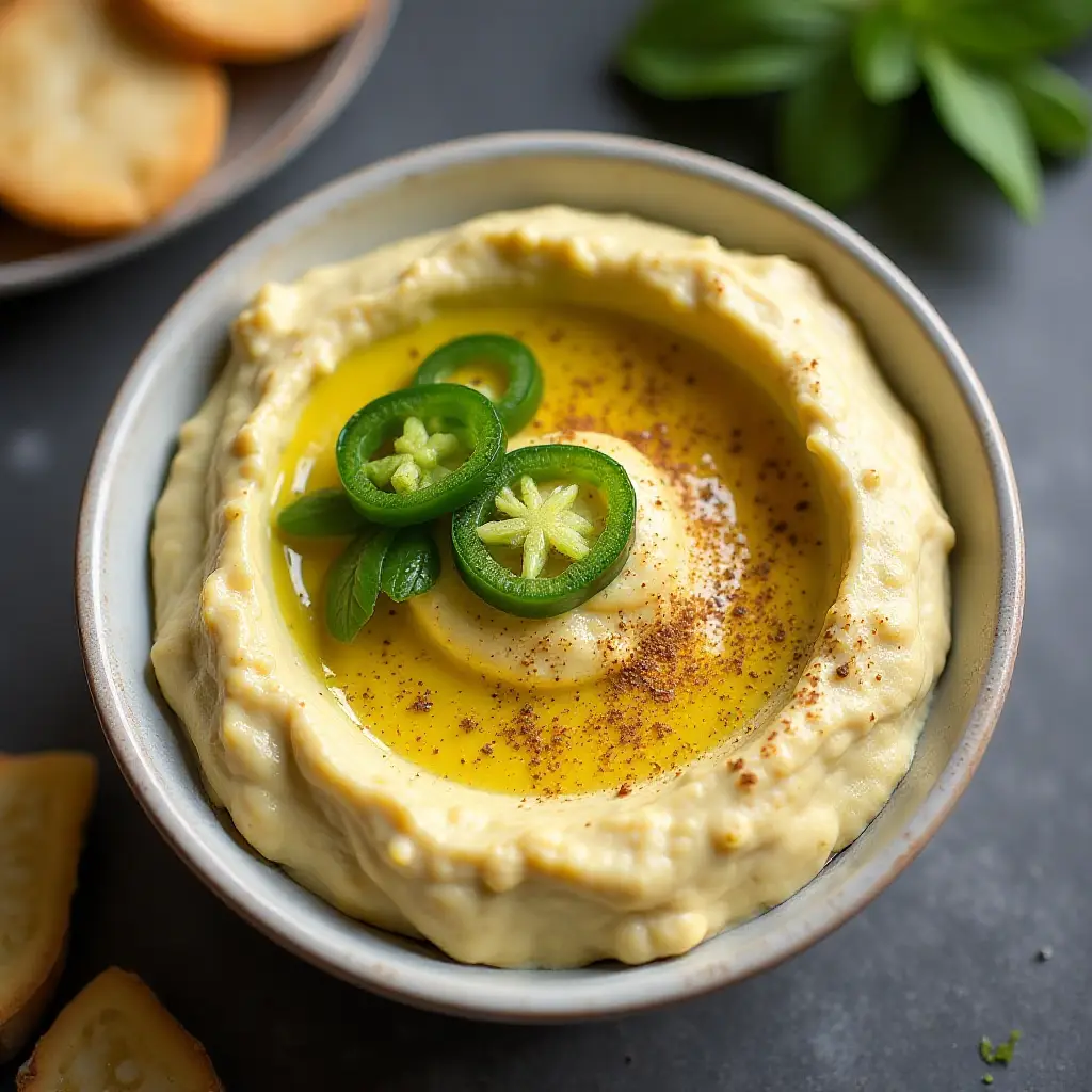 Artichoke Jalapeno Hummus Dip